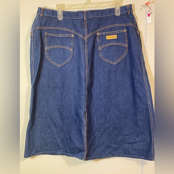 Gitano Denim Jean Skirt‎ Women’s Blue Jean Skirt 36” Waist slit 80’s like new - Picture 9 of 10